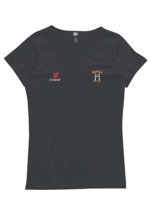 Waihou Womens Bevel V Neck Tee Black