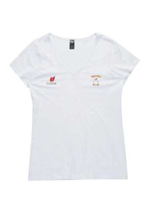 Waihou Womens Bevel V Neck Tee White